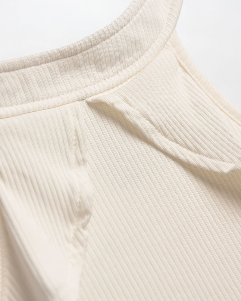 Εφηβική Μπλούζα Ριπ με Βολάν Κορίτσι (6-16) -Εκρού- 