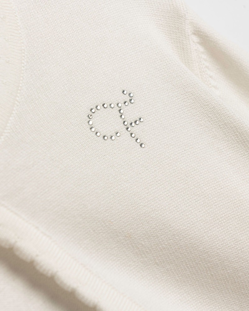 Εφηβικό Μπολερό Πλεκτό με Στρας Κορίτσι (6-16) -Εκρού- 