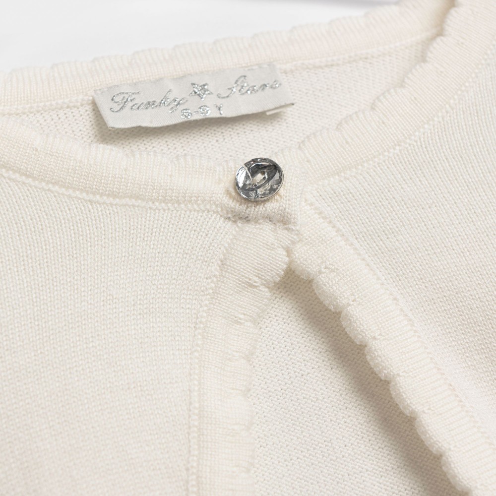 Εφηβικό Μπολερό Πλεκτό με Στρας Κορίτσι (6-16) -Εκρού- 126-510100-2