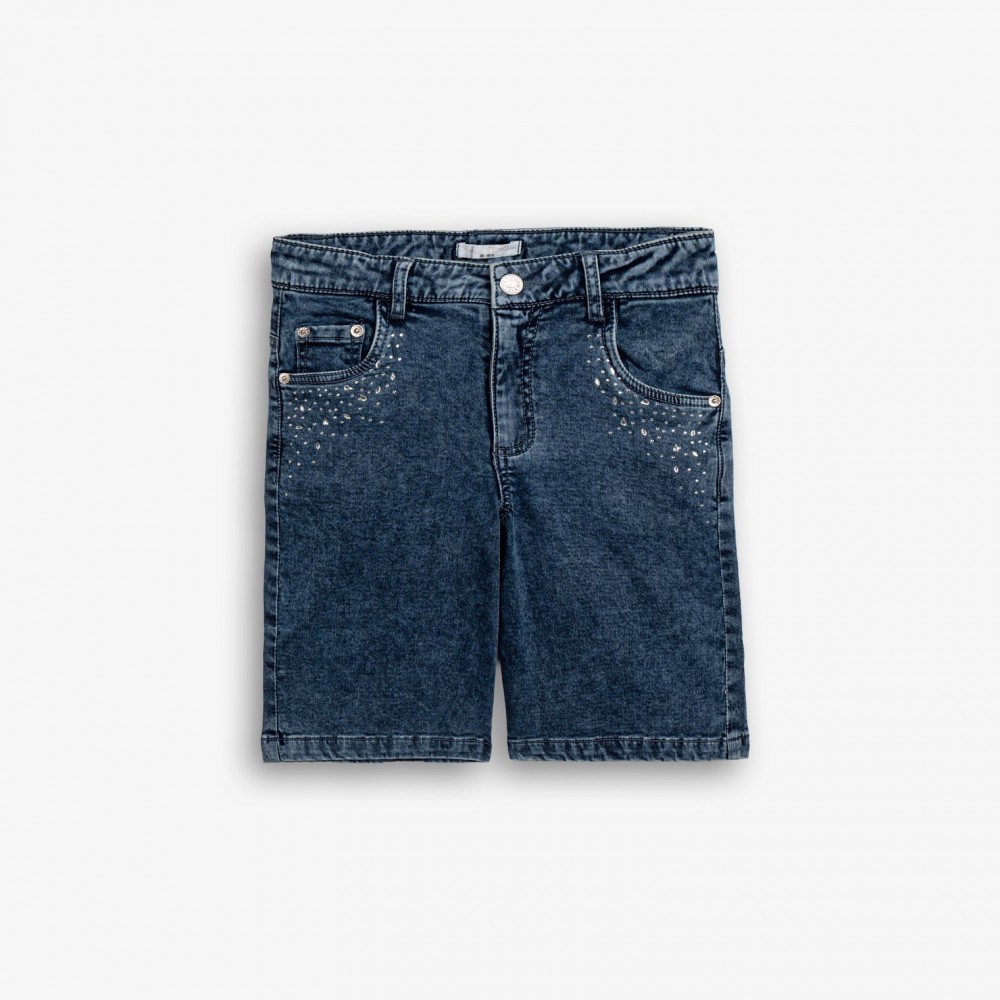 Εφηβικό Σορτς/Βερμούδα Jean Με Στρας Κορίτσι (6-16) -Μπλε Τζιν- 126-512105-1