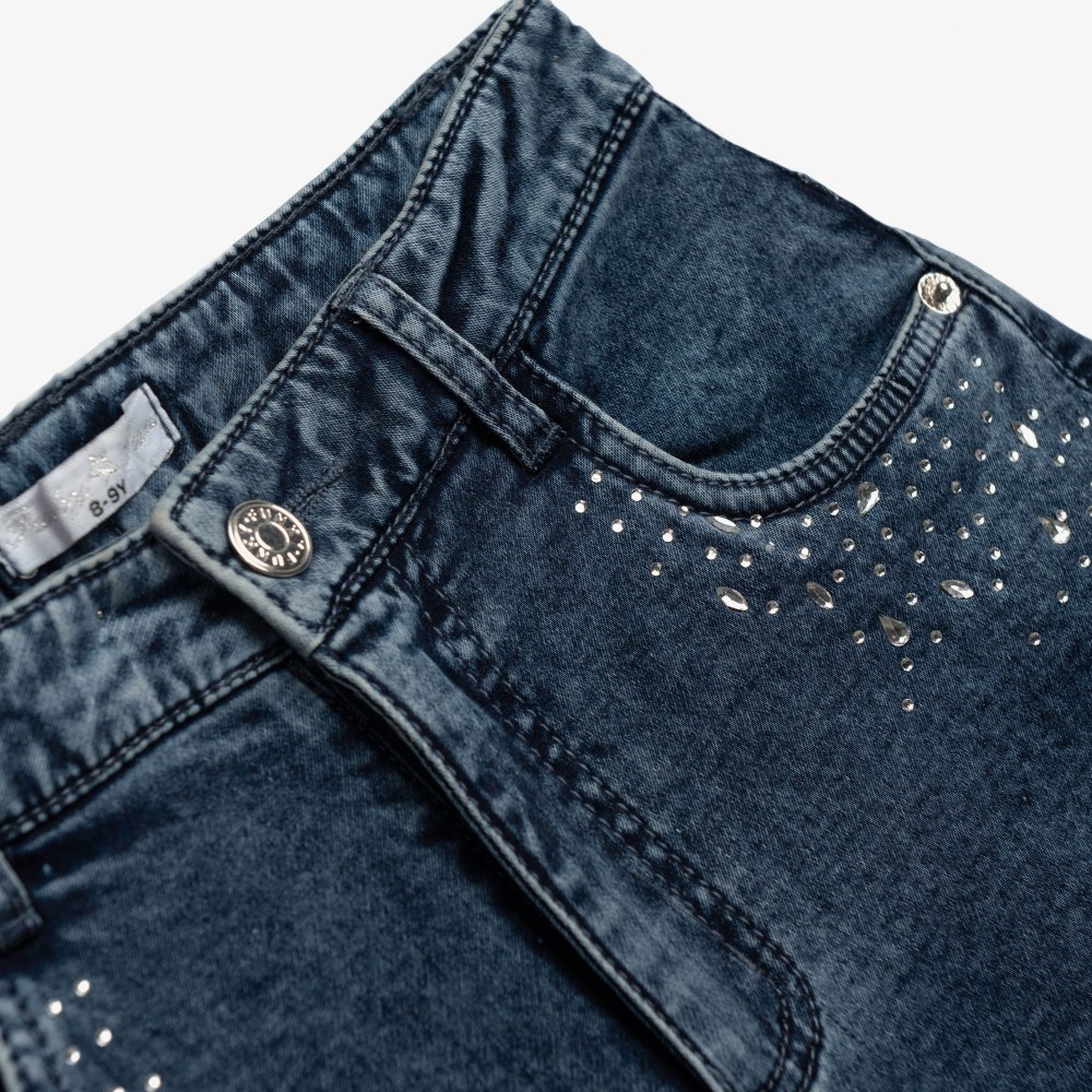 Εφηβικό Σορτς/Βερμούδα Jean Με Στρας Κορίτσι (6-16) -Μπλε Τζιν- 126-512105-1