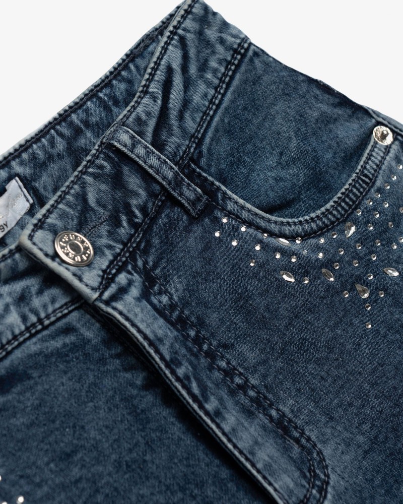 Εφηβικό Σορτς/Βερμούδα Jean Με Στρας Κορίτσι (6-16) -Μπλε Τζιν- 