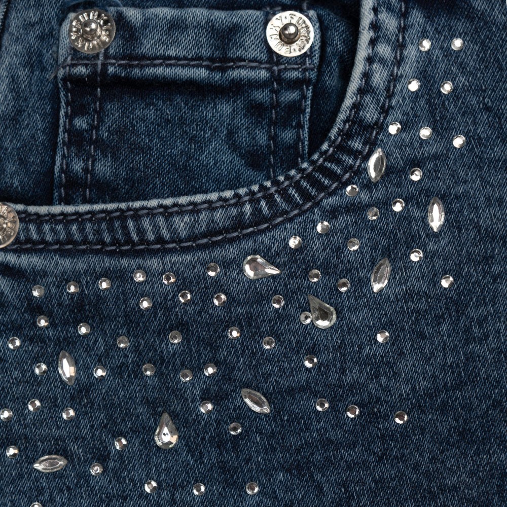 Εφηβικό Σορτς/Βερμούδα Jean Με Στρας Κορίτσι (6-16) -Μπλε Τζιν- 126-512105-1