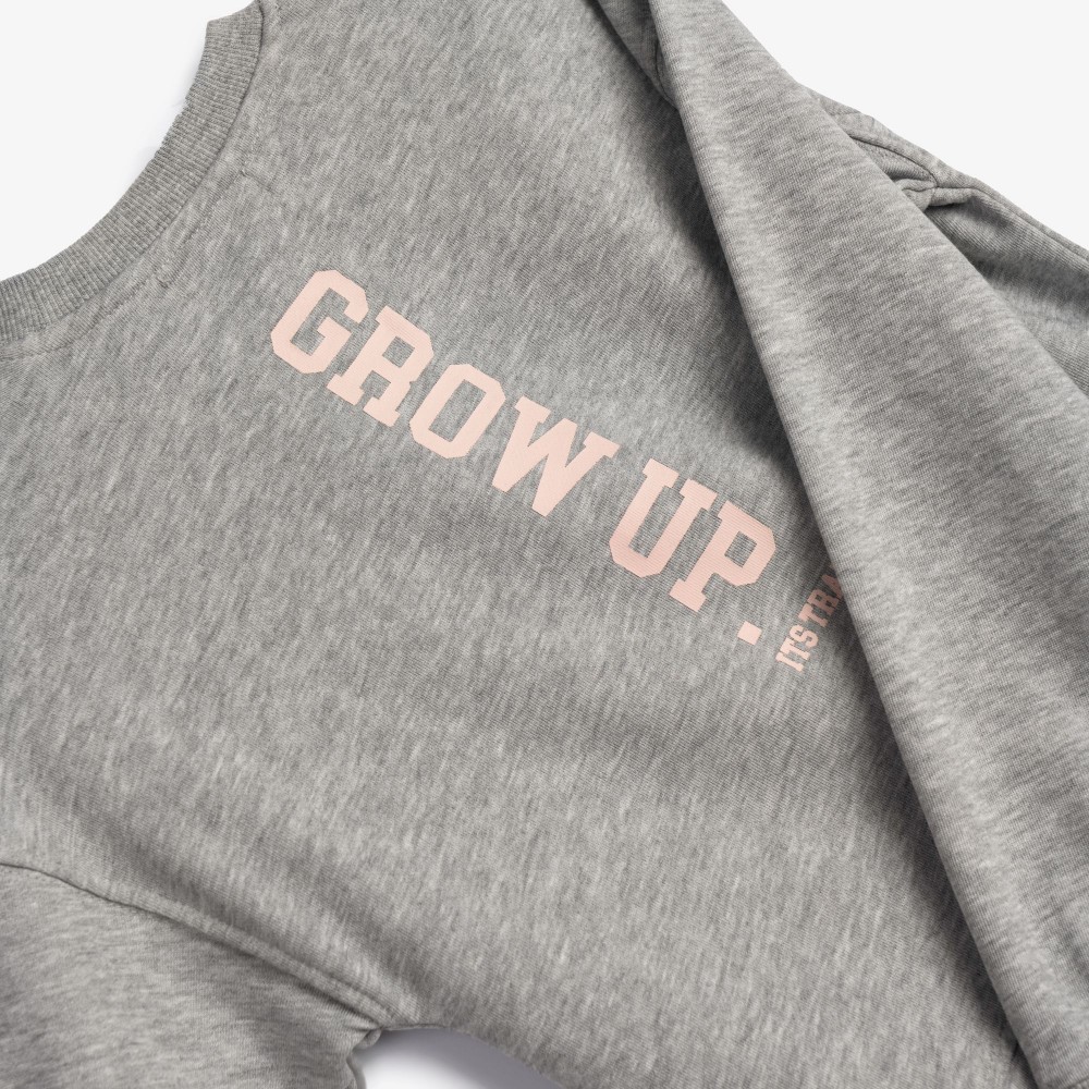 Εφηβικό Σετ Φούτερ Φόρμα Εποχής Με Τύπωμα Grow Up Κορίτσι (6-16) -Γκρι- 