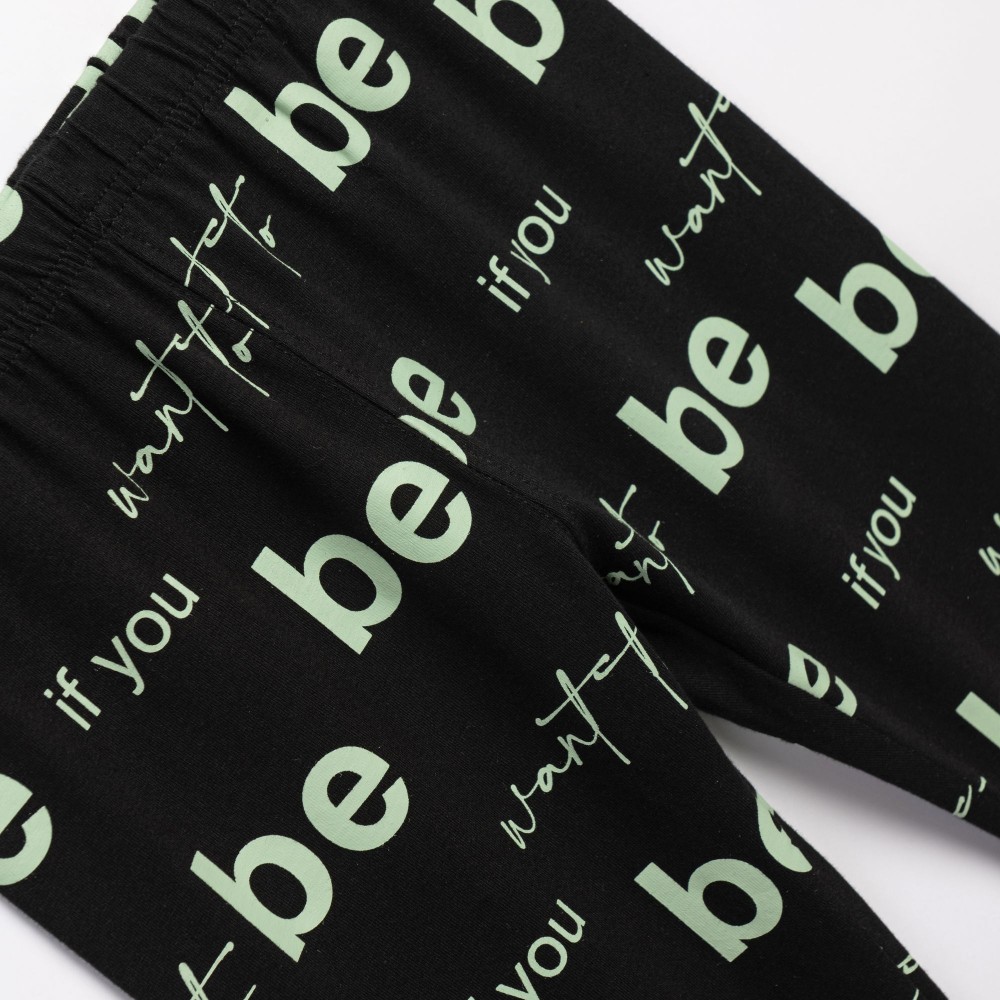 Εφηβικό Μακό Σετ με Μπλούζα Be Happy Και Κολάν Κάπρι Κορίτσι (6-16) -Φυστικί- 126-519103-2