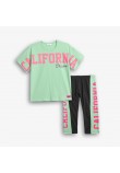 Εφηβικό Σετ με Μπλούζα California Draming Και Κολάν Κάπρι Κορίτσι (6-16) -Μέντα- Εφηβικό Σετ με Μπλούζα California Draming Και Κολάν Κάπρι Κορίτσι (6-16) -Μέντα-