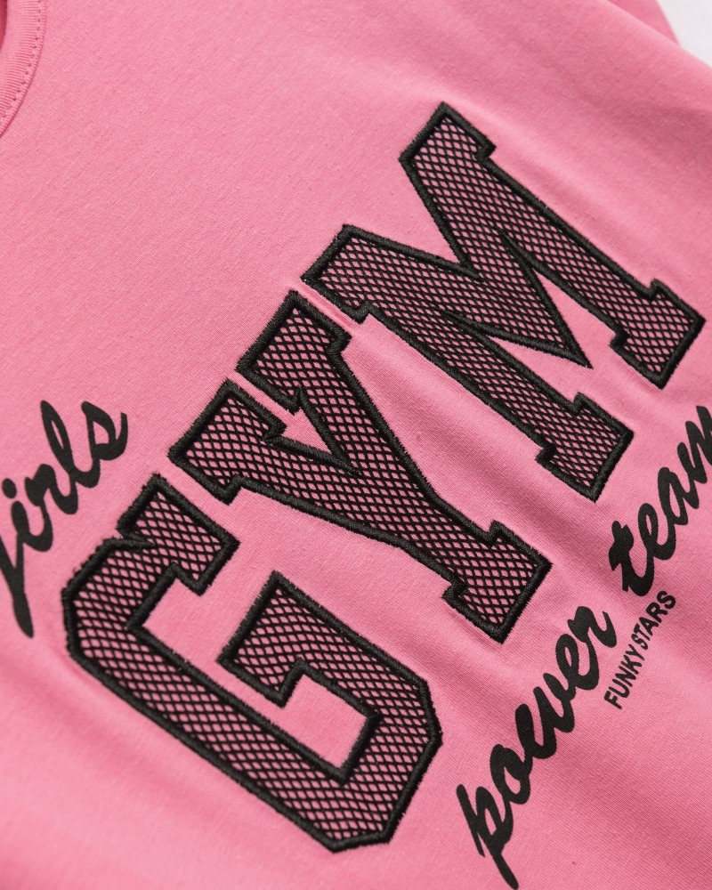 Εφηβικό Σετ με Μπλούζα Girls Gym Και Κολάν Κάπρι Κορίτσι (6-16) -Ροζ- 