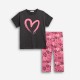 Εφηβικό Μακό Σετ με Μπλούζα Καρδιά Και Κολάν Κάπρι Κορίτσι (6-16) -Ανθρακί- 126-519116-1