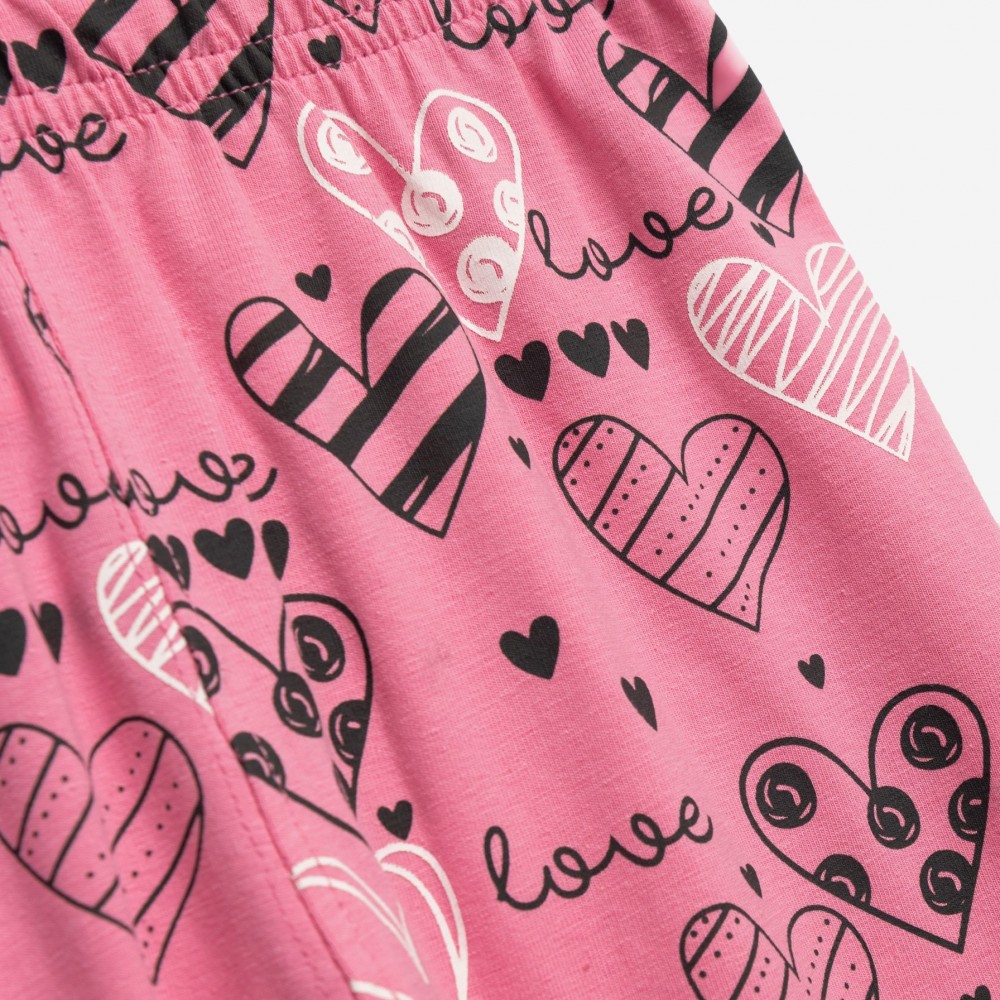 Εφηβικό Μακό Σετ με Μπλούζα Καρδιά Και Κολάν Κάπρι Κορίτσι (6-16) -Ανθρακί- 126-519116-1