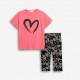 Εφηβικό Μακό Σετ με Μπλούζα Καρδιά Και Κολάν Κάπρι Κορίτσι (6-16) -Φλαμίγκο- 126-519116-2