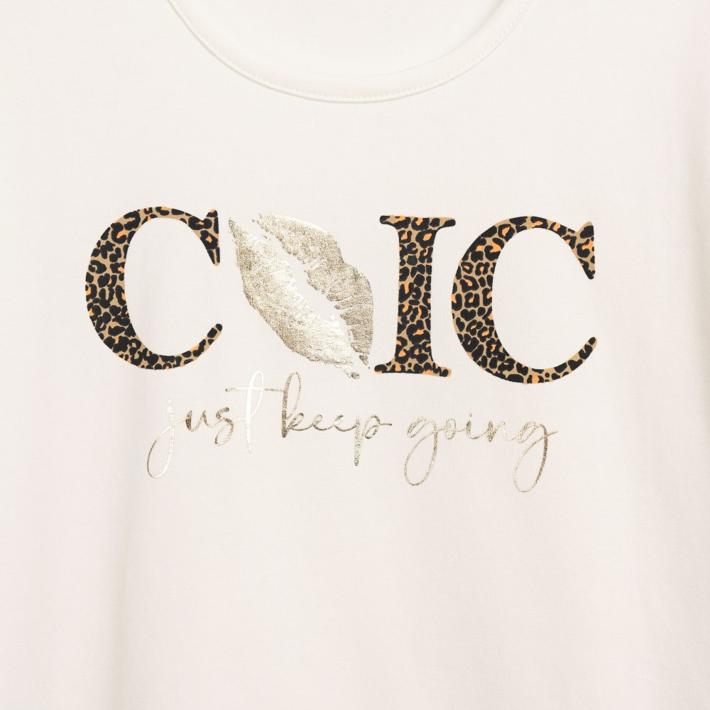 Εφηβικό Μακό Σετ με Μπλούζα Chic Just Keep Going Και Κολάν Κάπρι Κορίτσι (6-16) -Εκρού- 126-519119-1