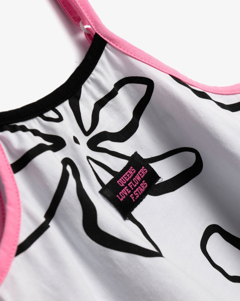 Εφηβικό Μακό Σετ με Μπλουζάκι Λουλούδι Και Σορτς Κορίτσι (6-16) -Λευκό- 126-524116-1