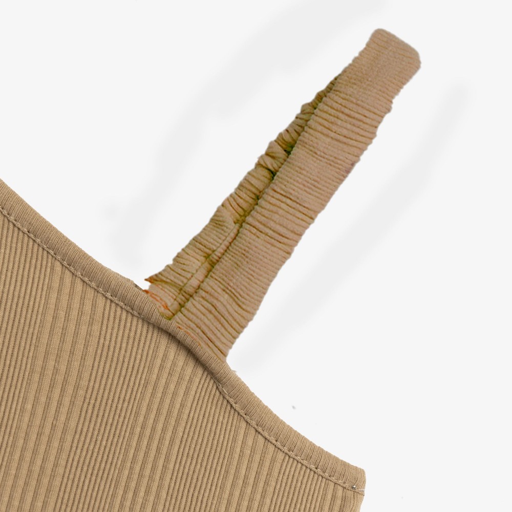 Εφηβικό Σετ Ριπ με Μπλούζα Τοπ Και Σορτς Κορίτσι (6-16) -Μόκα- 126-524117-2