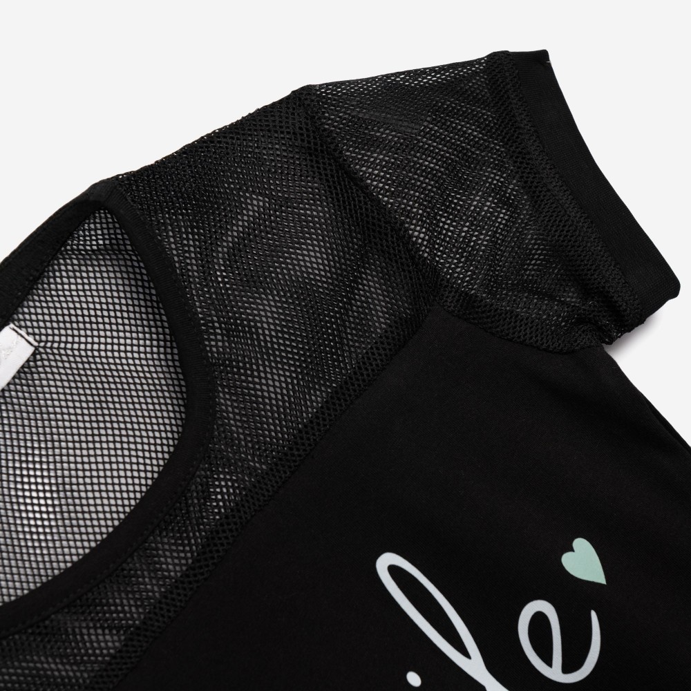 Εφηβικό Μακό Σετ με Μπλούζα Smile Και Σορτς Κορίτσι (6-16) -Μαύρο- 