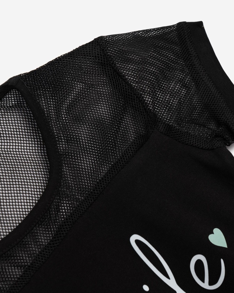 Εφηβικό Μακό Σετ με Μπλούζα Smile Και Σορτς Κορίτσι (6-16) -Μαύρο- 