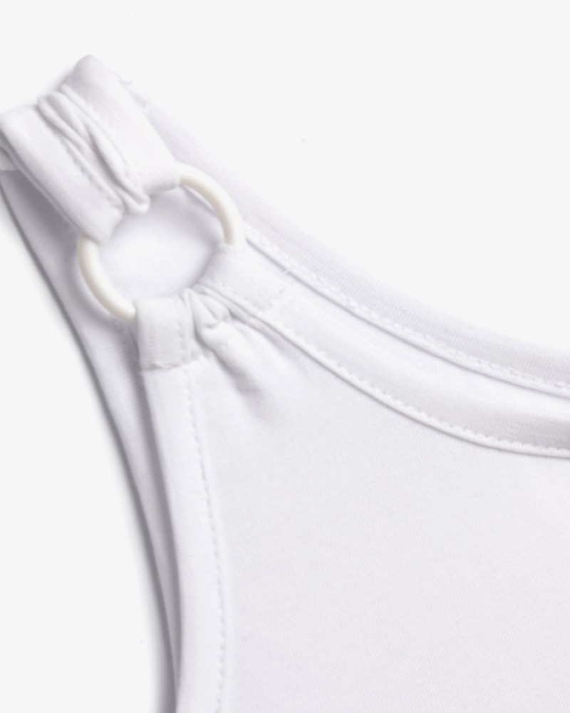 Εφηβικό Σετ με Μπλούζα Τιράντα I am Thankfull Και Σορτς Φάκελος Κορίτσι (6-16) -Λευκό- 