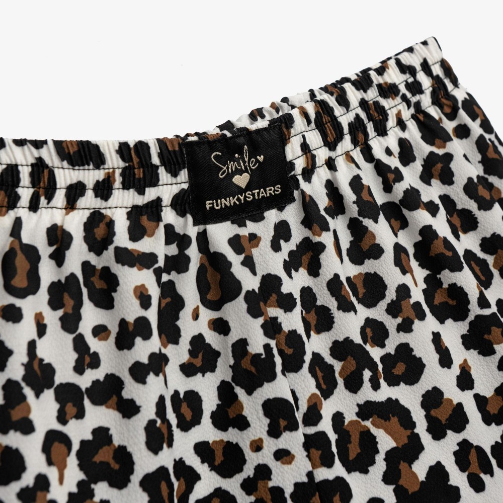 Εφηβικό Σετ με Μπλούζα Leopar Allover Και Σορτς Κορίτσι (6-16) -Ανοιχτό Μπεζ- 126-525107-1