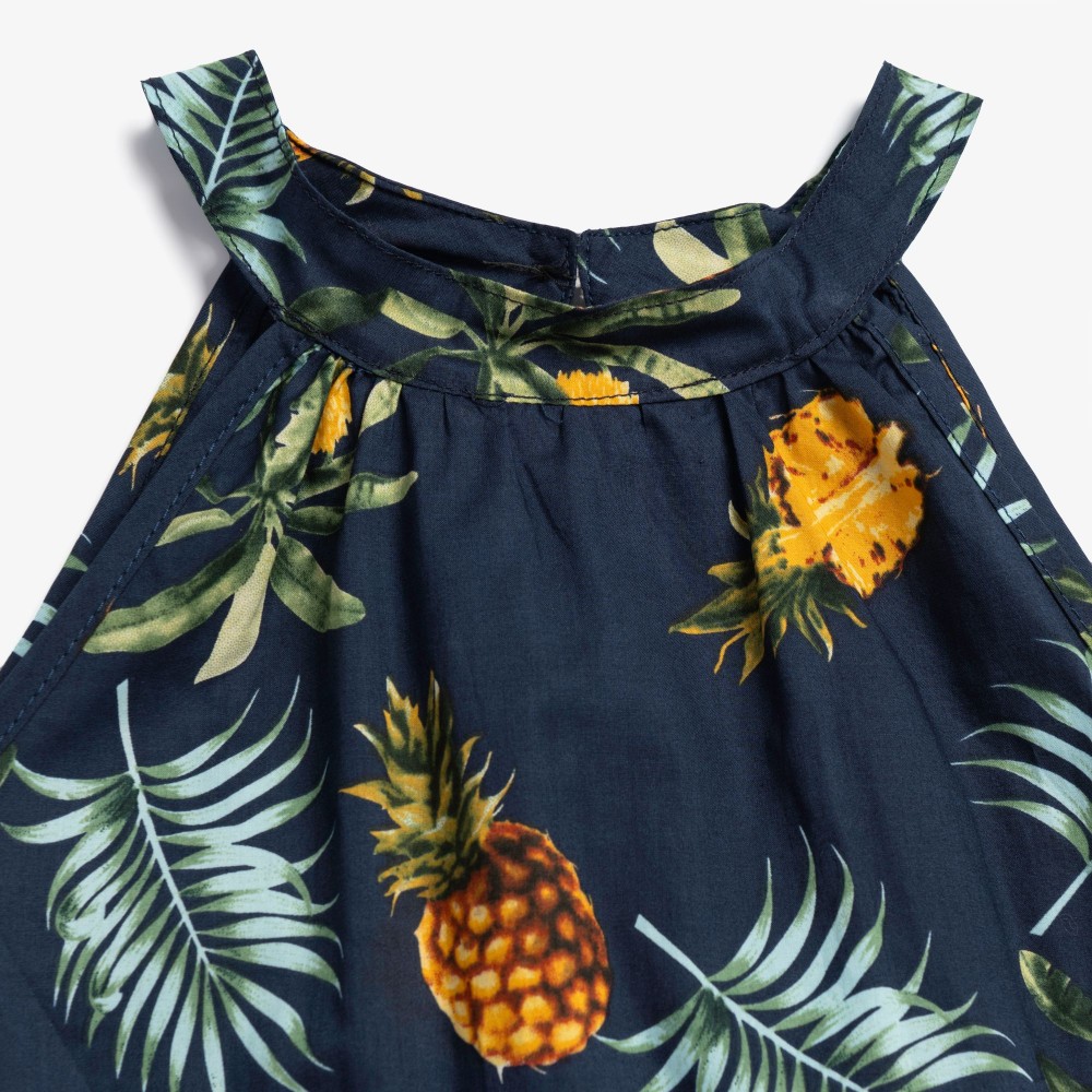 Εφηβικό Σετ με Μπλούζα Εξωτικό Allover Και Σορτς Κορίτσι (6-16) -Μπλε- 