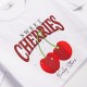 Εφηβικό Σετ με Μπλούζα Sweet Cherries Και Σορτς Τζιν Λύκρα Κορίτσι (6-16) -Λευκό- 126-526100-1