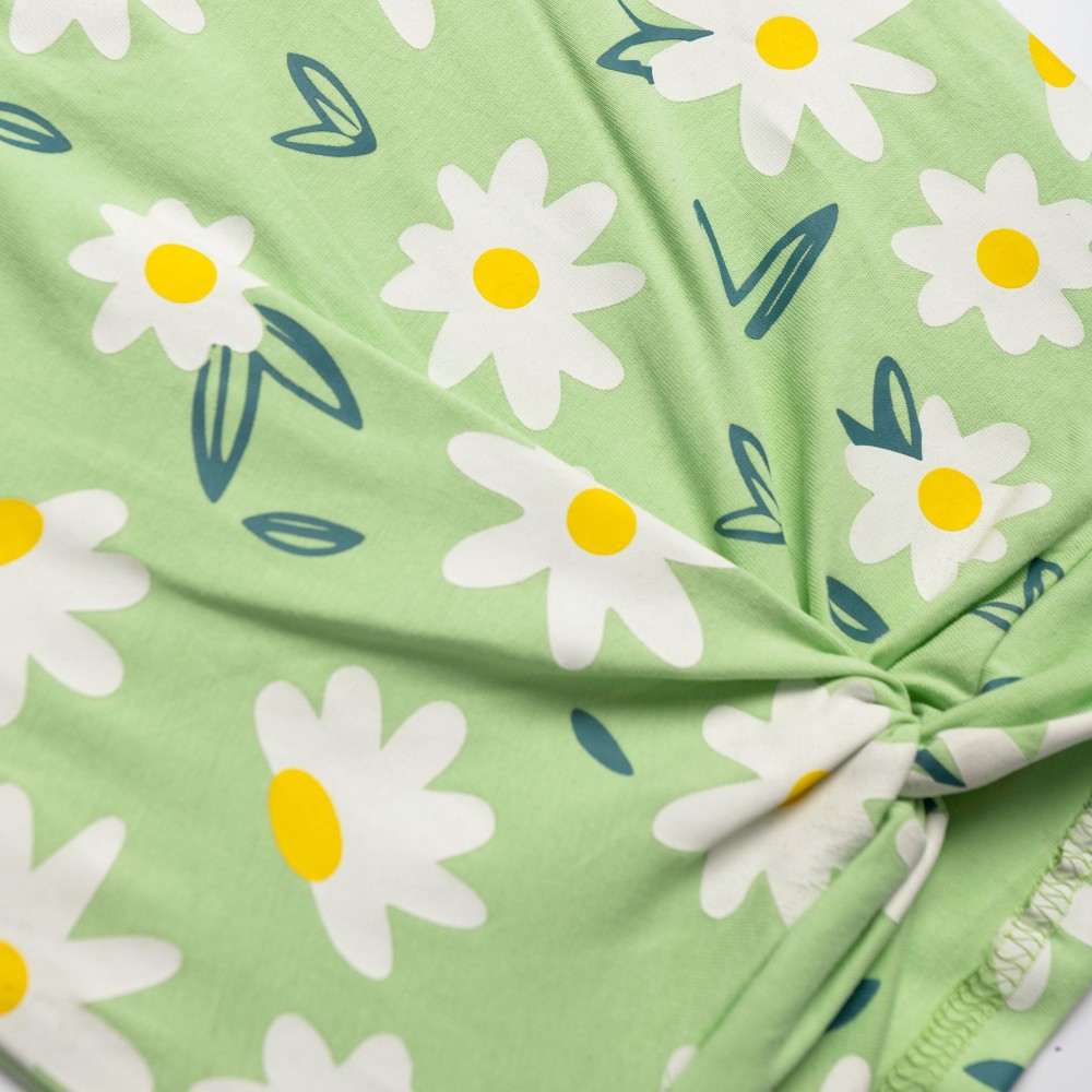 Εφηβικό Σετ με Αμάνικη Μπλούζα Frloral και Τζιν Σορτς Λύκρα Κορίτσι (6-16) –Μπλε Τζην– 126-526106-1