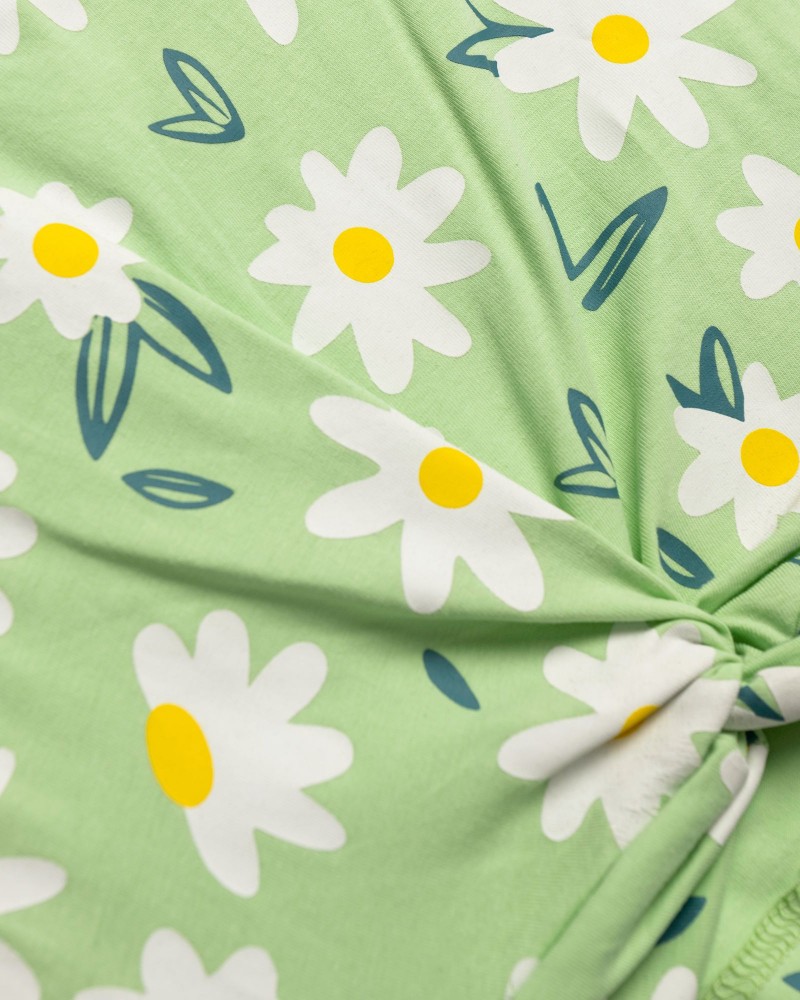 Εφηβικό Σετ με Αμάνικη Μπλούζα Frloral και Τζιν Σορτς Λύκρα Κορίτσι (6-16) –Μπλε Τζην– 