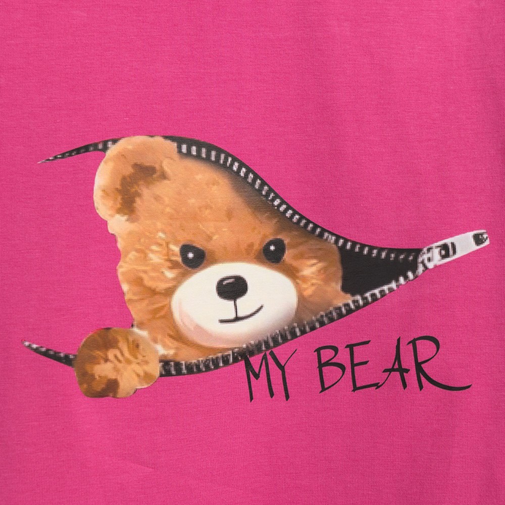 Εφηβικό Σετ με Μπλούζα My Bear Και Ποδηλατικό Κολάν Κορίτσι (6-16) -Φούξια- 