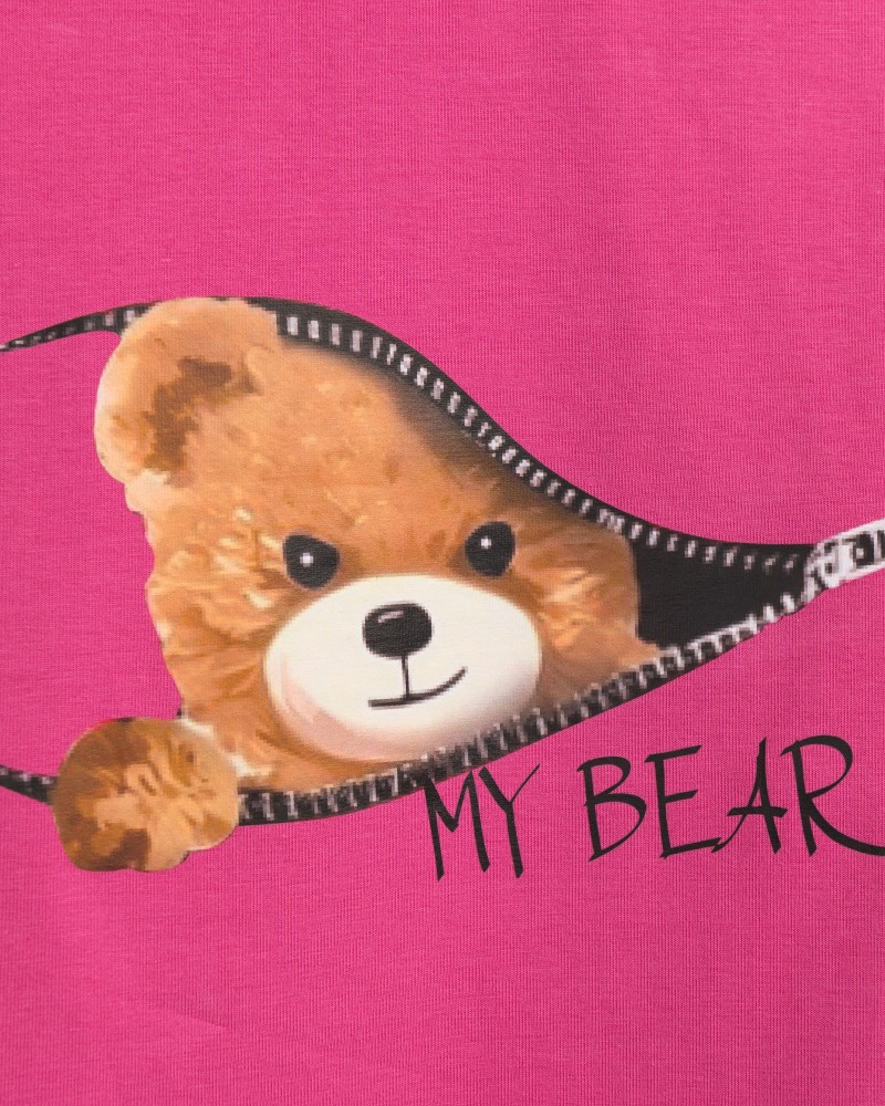 Εφηβικό Σετ με Μπλούζα My Bear Και Ποδηλατικό Κολάν Κορίτσι (6-16) -Φούξια- 