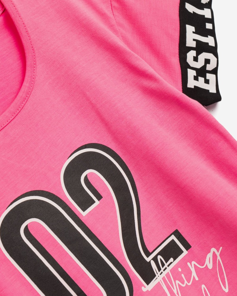 Εφηβικό Σετ με Μπλούζα 02 Και Ποδηλατικό Κολάν Κορίτσι (6-16) -Neon Ροζ- 