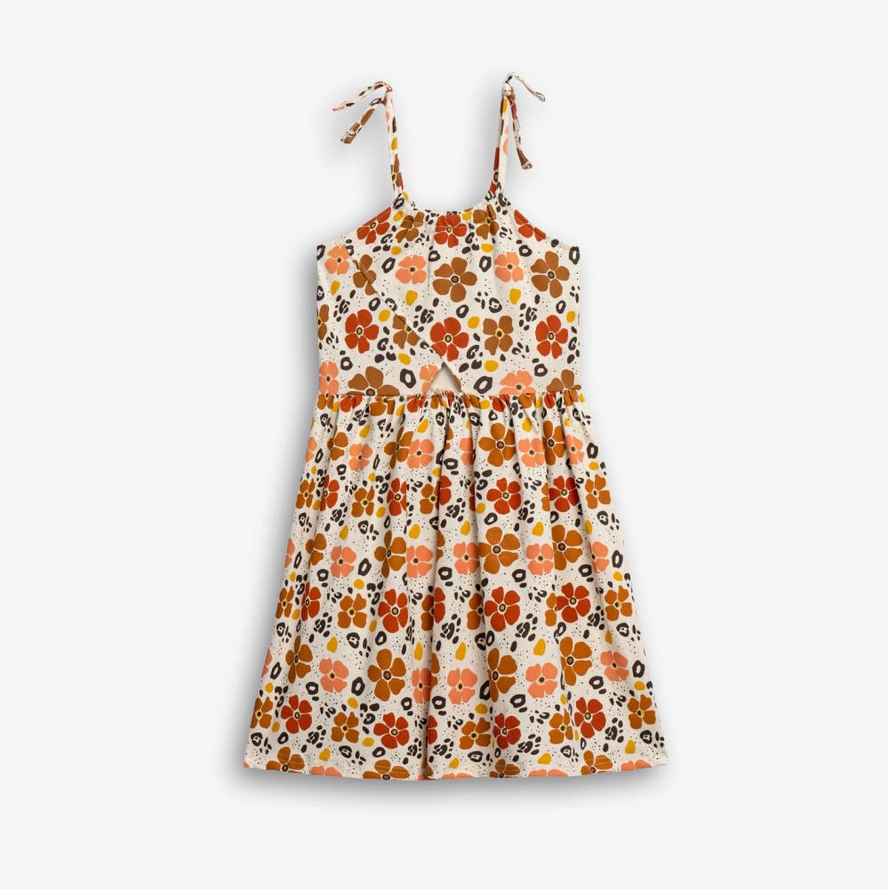 Εφηβικό Μακό Φόρεμα Τιράντα με Flower Allover Κορίτσι (6-16) –Εκρού– 126-528102-1