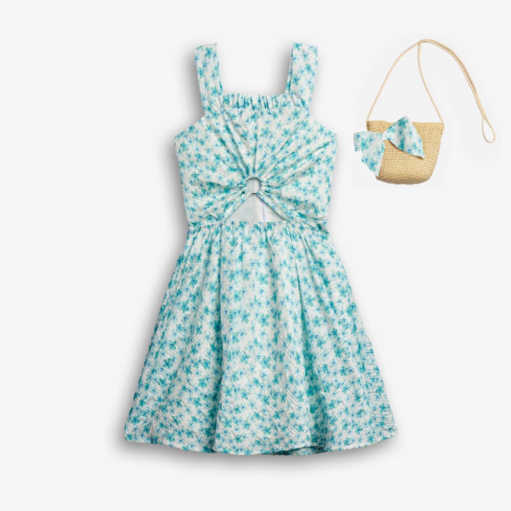 Εφηβικό Φόρεμα Τιράντα Flower Allover με Τσαντάκι Κορίτσι (6-16) –Εμπριμέ– 126-529121-1