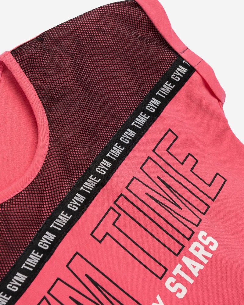 Εφηβικό Μακό Σετ με Τοπ Μπλούζα Gym Time Και Βερμούδα Κορίτσι (6-16) -Φλαμίνγκο- 