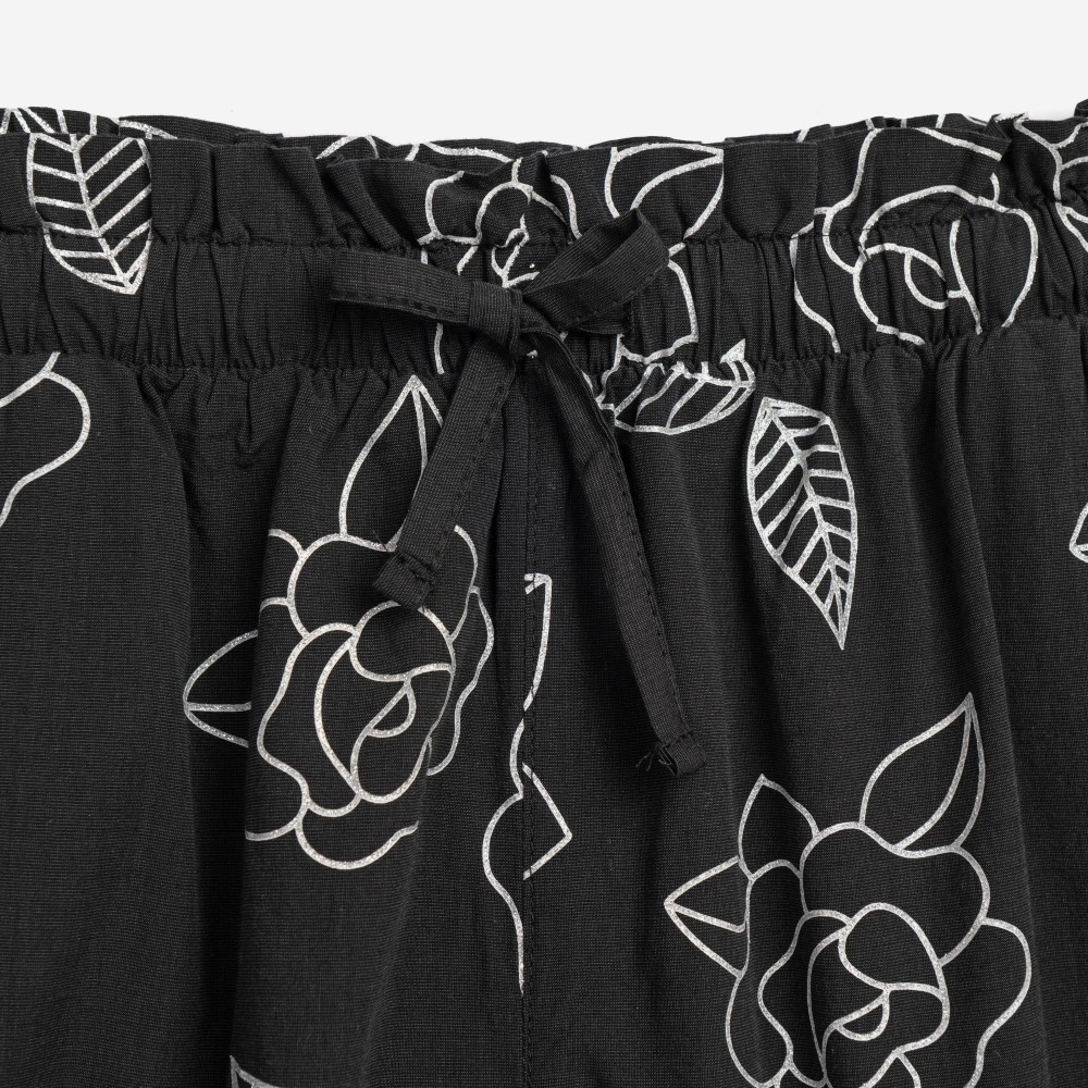 Εφηβική Παντελόνα με Allover Τριαντάφυλλα Κορίτσι (6-16) -Μαύρο- 126-531102-1