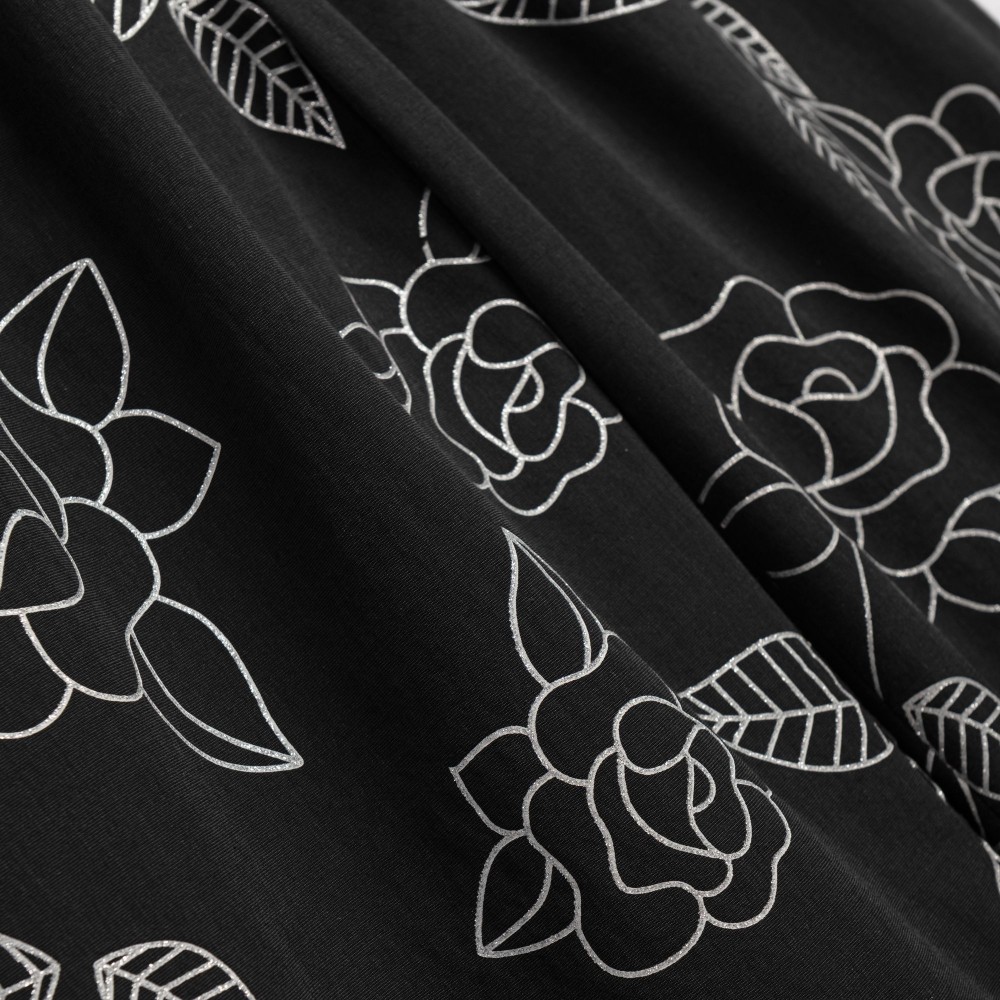 Εφηβική Παντελόνα με Allover Τριαντάφυλλα Κορίτσι (6-16) -Μαύρο- 126-531102-1