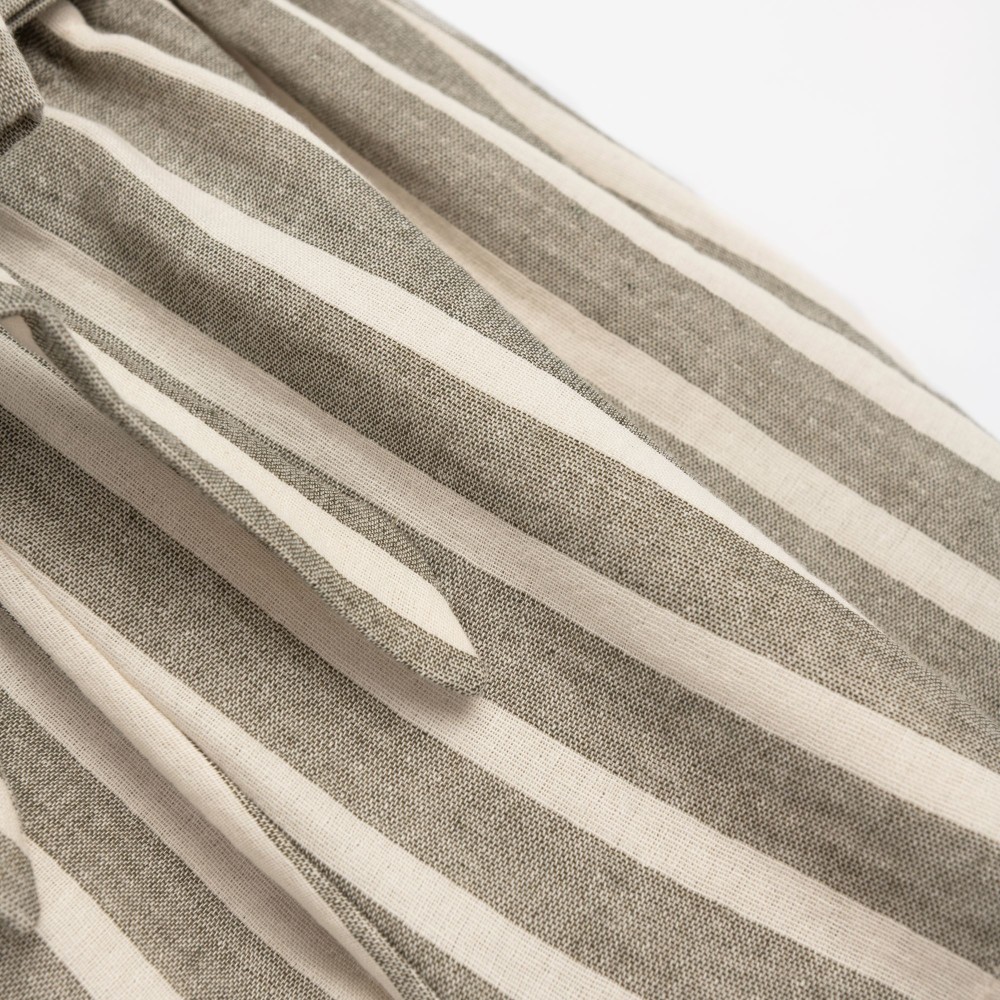 Εφηβικό Σορτς Ριγέ Με Ζώνη Κορίτσι (6-16) -Γκρι- 126-532100-1