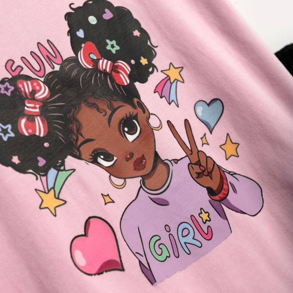 Παιδικό Μακό Σετ με Μπλούζα Fun Girl και Κολάν Κάπρι Κορίτσι (2-6) -Ροζ- 126-719105-1