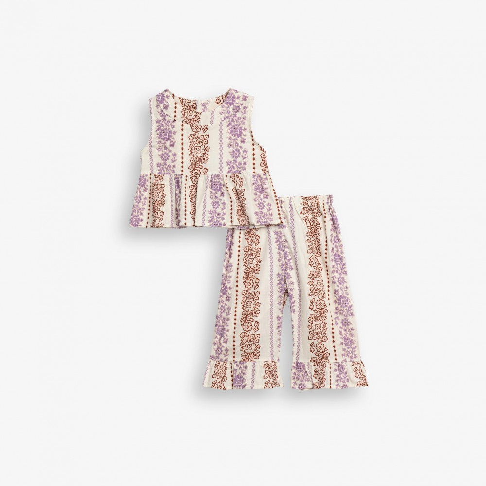 Παιδικό Σετ με Μπλούζα και Παντελόνα Boho Κορίτσι (2-6) -Εμπριμέ- 126-722100-1