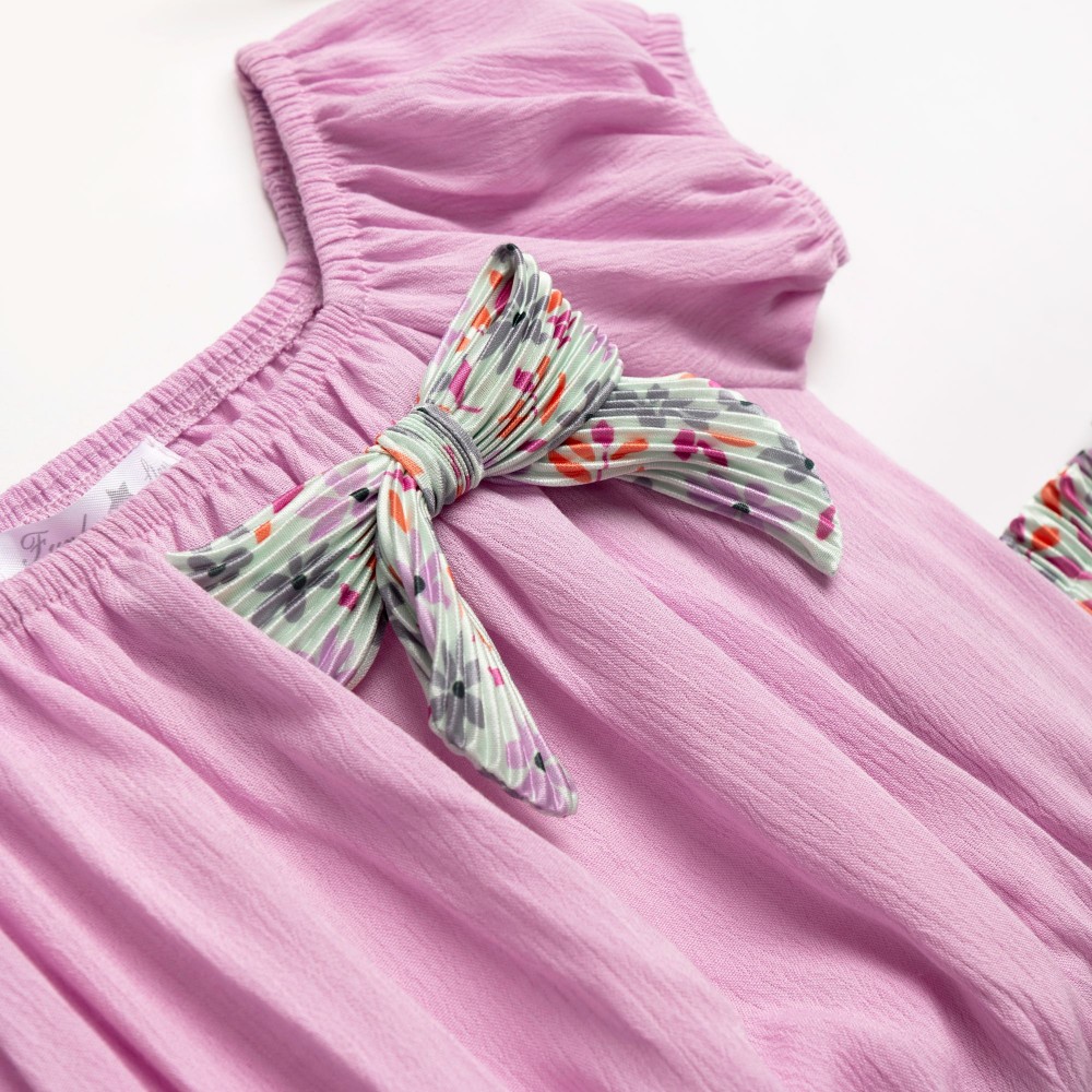 Παιδικό Σετ 3Τμχ με Μπλούζα Top, Παντελόνα Floral και Καπέλο Κορίτσι (2-6) -Λιλά- 126-723104-1