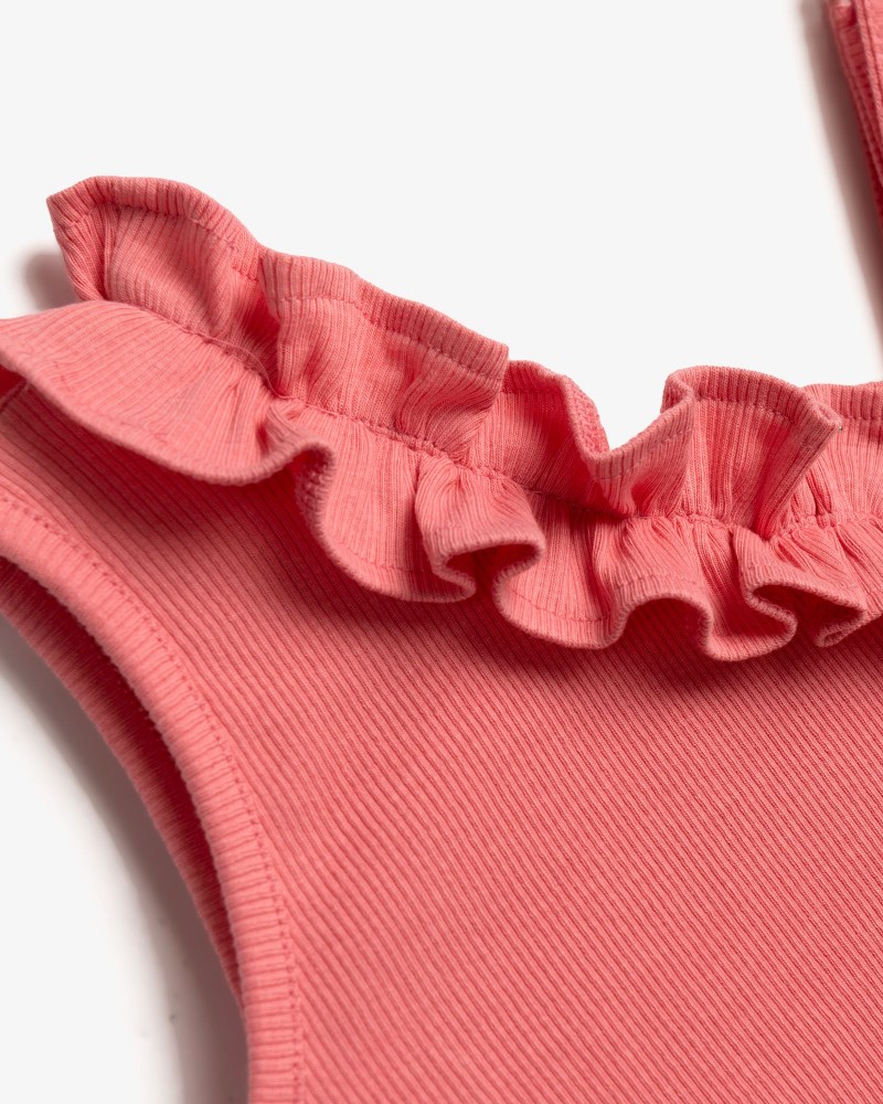 Παιδικό Σετ Ριπ με Μπλούζα Αμάνικη και Σορτς Κορίτσι (2-6) -Ροζ Crayon- 