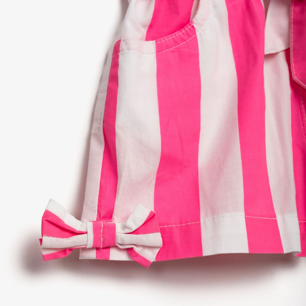 Παιδικό Σετ με Μπλούζα Μαργαρίτα και Σορτς Ριγέ Κορίτσι (2-6) -Λευκό- 126-725109-1