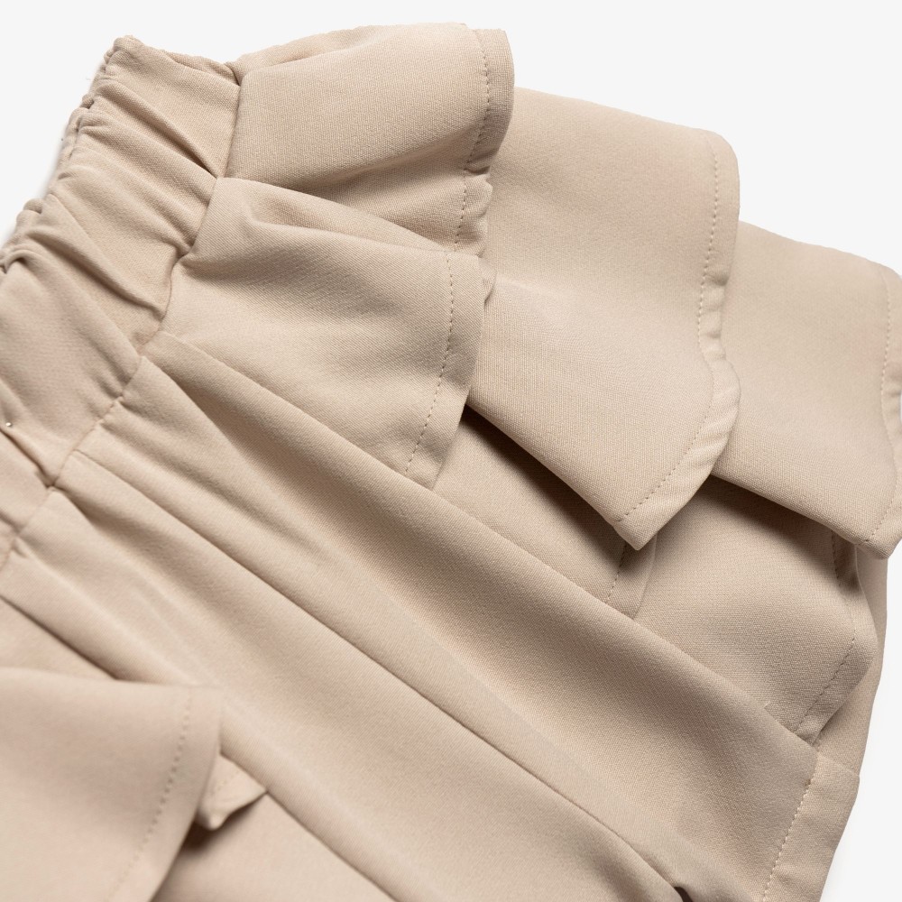 Παιδικό Σετ με Μπλούζα I Love You και Σορτς με Βολάν Κορίτσι (2-6) –Λευκό/Μπεζ– 126-725132-1