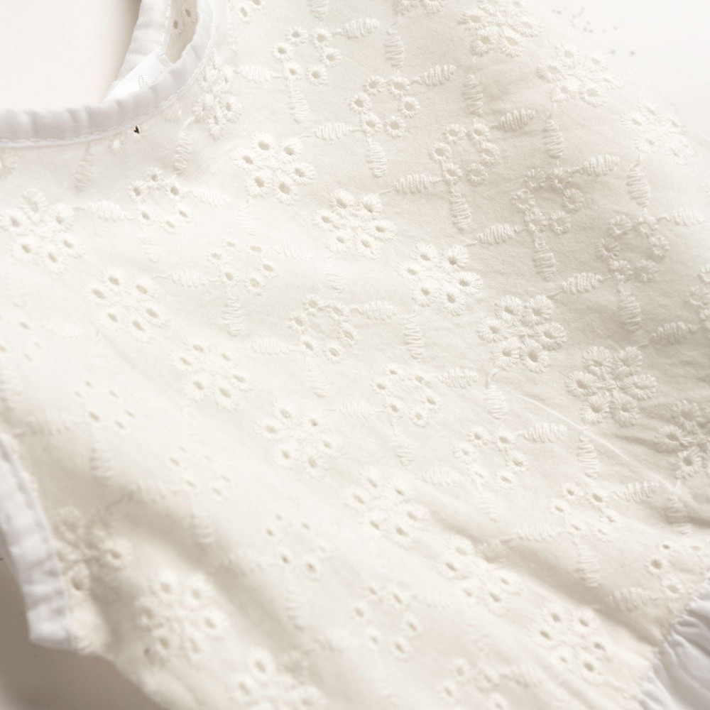 Παιδικό Σετ με Μπλούζα Κηπούρ και Τζιν Σορτς Κορίτσι (2-6) -Λευκό- 126-726102-1