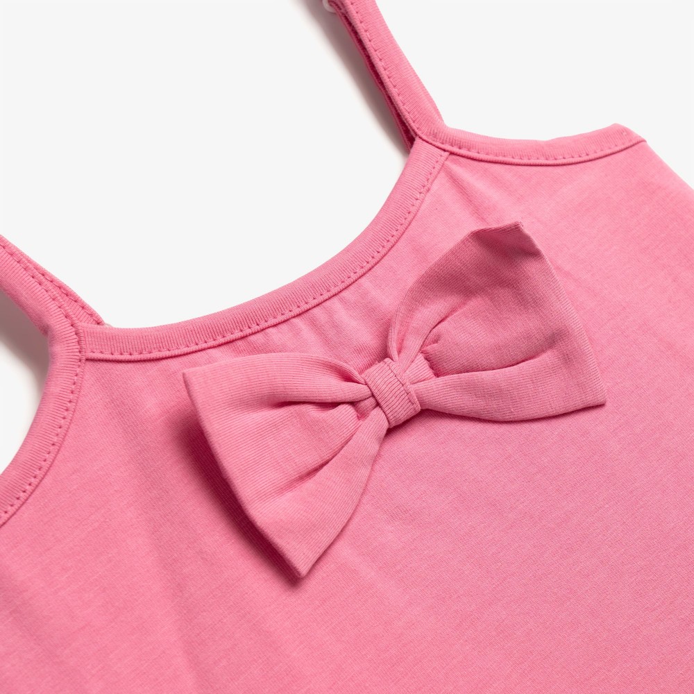 Παιδικό Σετ με Μπλουζάκι Φιογκάκι και Τζιν Σορτς Βολάν Κορίτσι (2-6) -Ρουζ- 126-726108-1