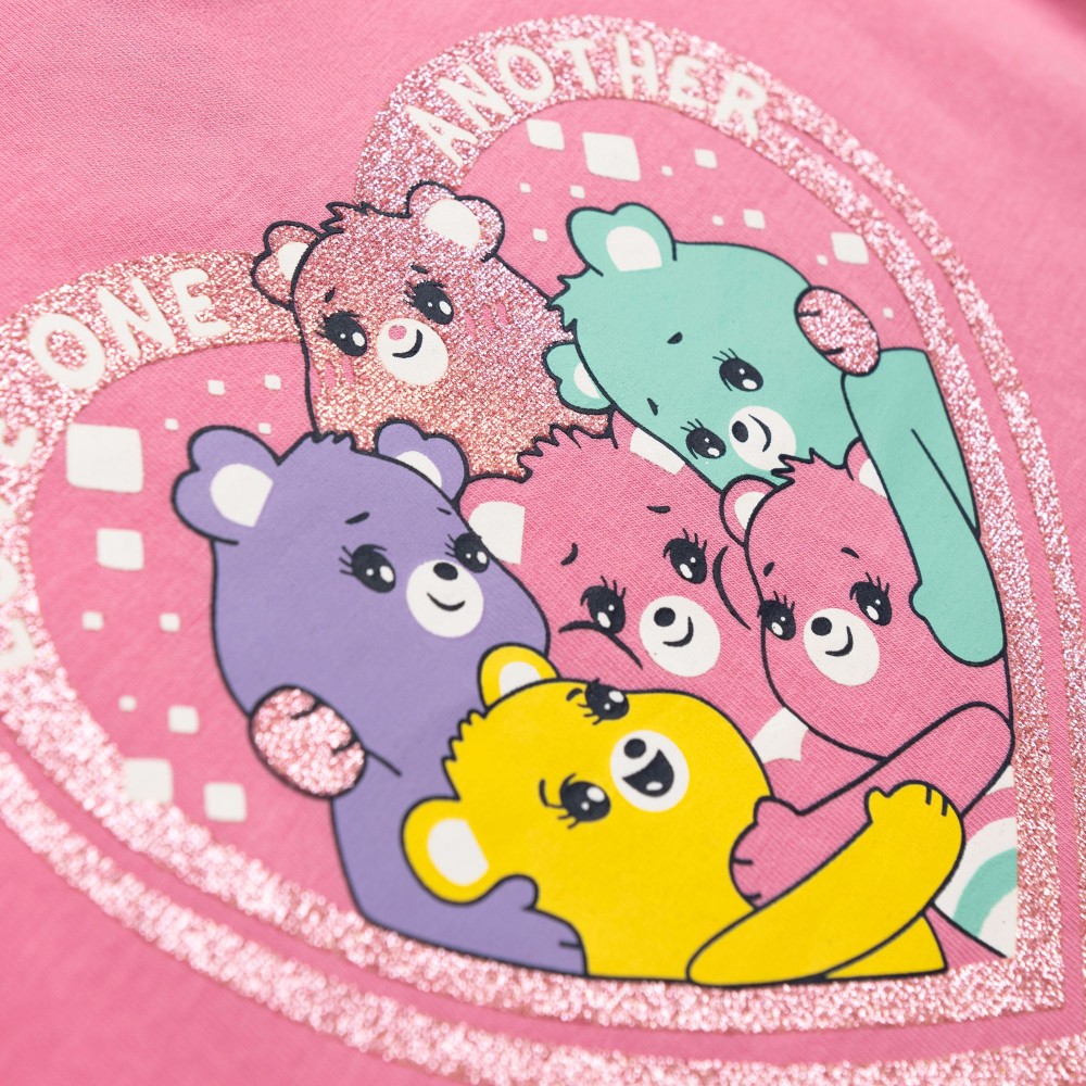 Παιδικό Μακό Σετ με Μπλούζα Αρκουδάκια και Κολάν Ποδηλατικό Κορίτσι (2-6) -Ροζ- 