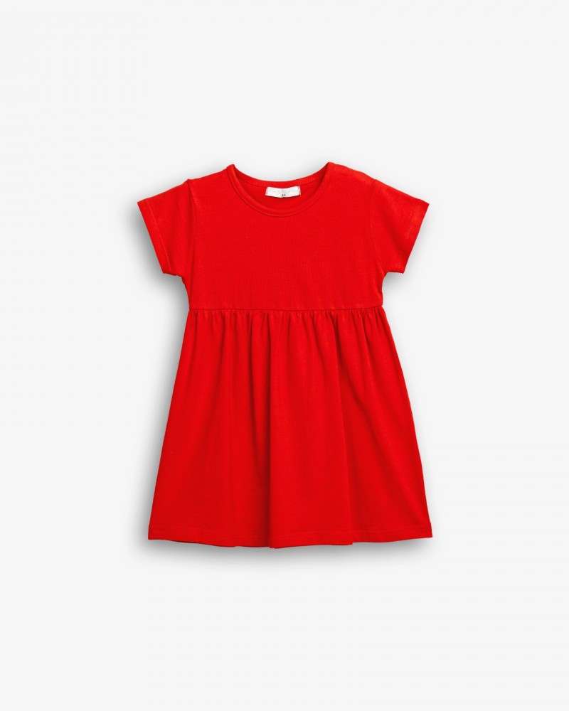 Παιδικό Μακό Φόρεμα με Άνοιγμα Καρδούλα στη Πλάτη Κορίτσι (2-6) –Κόκκινο– 