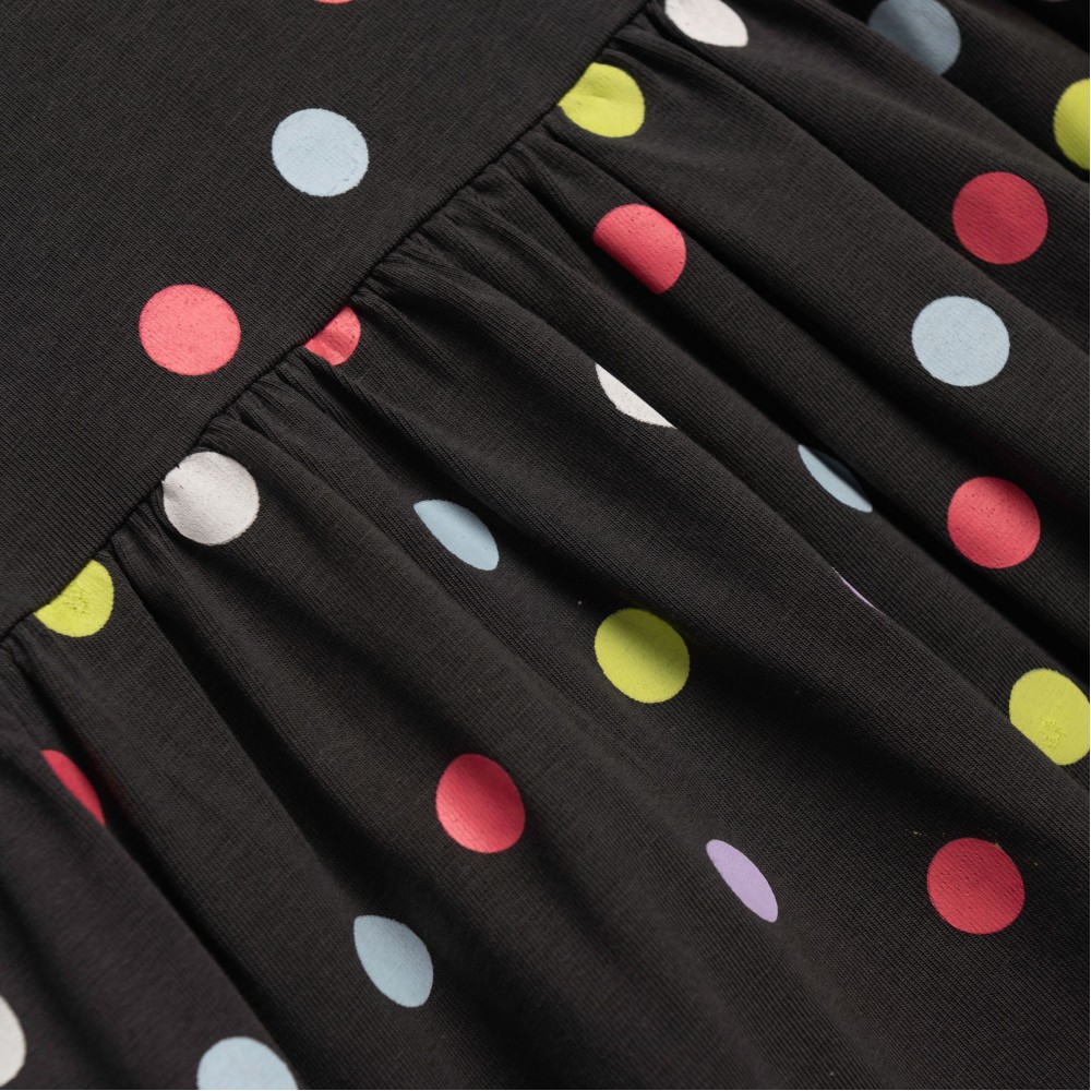 Παιδικό Μακό Φόρεμα Πουά με Αρκουδάκι 3D Κορίτσι (2-6) –Ανθρακί– 126-728119-1