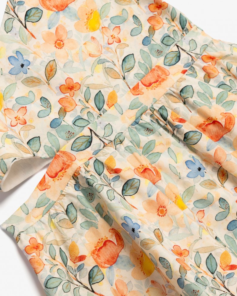 Παιδικό Φόρεμα Αμάνικο Floral, Cutout Design με Τσαντάκι Κορίτσι (2-6) –Εμπριμέ– 