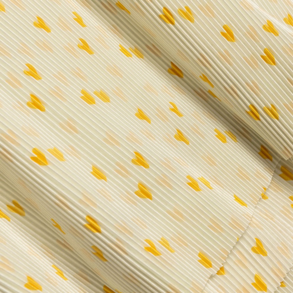 Παιδικό Φόρεμα Πλισέ με Καρδούλες Allover και Γυαλιά Ηλιού Κορίτσι (2-6) –Ανοιχτό Κίτρινο– 126-729112-1