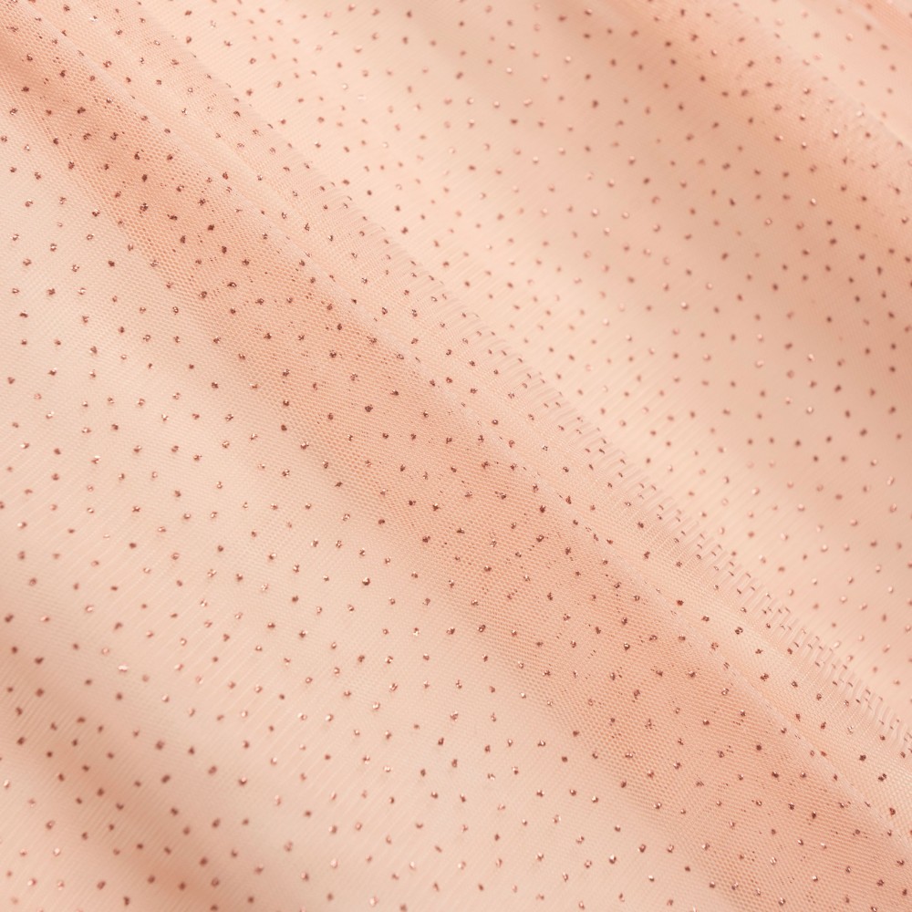 Παιδικό Φόρεμα από Τούλι με Μεταλλιζέ Λάμψη Κορίτσι (2-6) –Ροζ Πούδρας– 126-729117-1