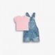 Παιδικό Σετ με Σαλοπέτα Τζιν Αστέρι και Μπλουζάκι Κορίτσι (2-6) -Κουφέτι- 126-743100-1