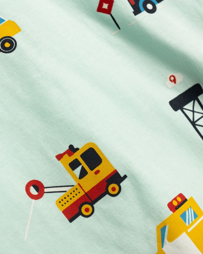 Βρεφικό Σετ Μακό με Μπλούζα Οχήματα και Βερμούδα Cargo Αγόρι (6-24μ) -Άκουα- 